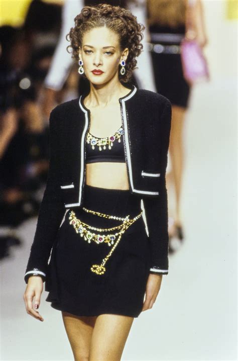 90s fashion chanel|90s model catwalk scenes.